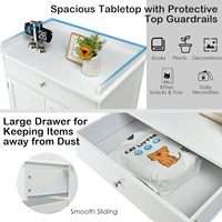 Meuble de toilette pour chat dissimulé avec tiroir et 2 portes, armoire de rangement intérieure, table de chevet (Blanc)