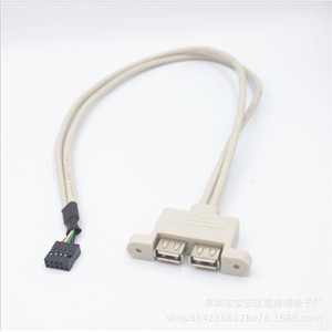 Cable USB de Doble Puerto, 9 Pines, Dupont USB 2.0, Cable Interno para Mini Carcasa - Product Image 2