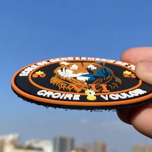 Custom Logo <b>Iron</b> on Pvc Patch Badges Hat Hook Sewing Patches Soft Silicone 3D Embossed Rubber Patch for Garment and Cap - Product Image 2