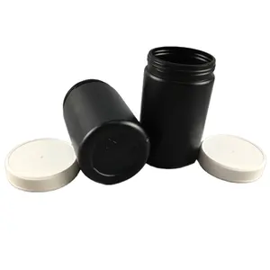 OEM大瓶口HDPE塑料罐，带塑料螺旋盖250毫升，用于胶囊和粉末食品包装