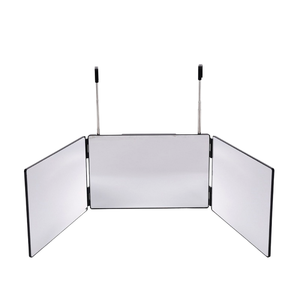 Specchio <span class=keywords><strong>da</strong></span> Barbiere Moderno in Vetro con 360 LED, Altezza Regolabile a 3 Vie, Interruttore Touch, Montaggio a Parete, Gancio per <span class=keywords><strong>Porta</strong></span>, Pieghevole per Trucco, Matrimoni, Compleanni - Product Image 1