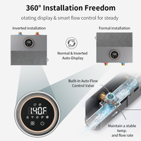 Chauffe-eau électrique instantané sans réservoir avec vanne de régulation de débit, connectivité Wi-Fi intelligente, compact, à installer sous comptoir, chauffe-eau instantané type Geyser