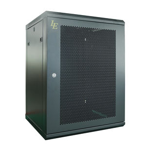Armoire murale ventilée en maille de 19 pouces, noire RAL9004, démontée, emballage plat, en stock, capacité 100 kg - Product Image 1