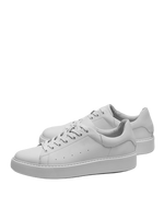 Baskets décontractées en cuir véritable blanc pour hommes, nouveau style 2025, chaussures tendance