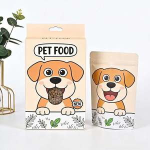 Custom Printed Clear Window Ziplock Stand Pouch WIth Box Laminated Beef Jerky Pet Food <b>Plastic</b> <b>Packaging</b> - Product Image 1