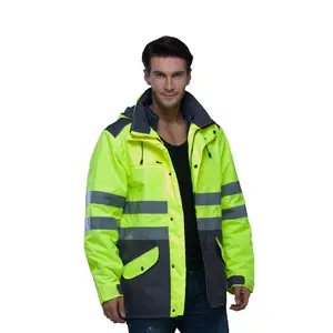 Custom Winter Men Battery Powered Rechargeable Carbon Fiber Self Heating Waterproof Hi Vis Workwear Jacket