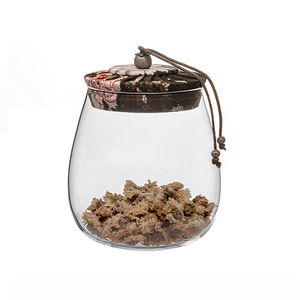 wholesale containers glass storage jaren Airtight Lid glass storage jar for spices with wood/cork lid