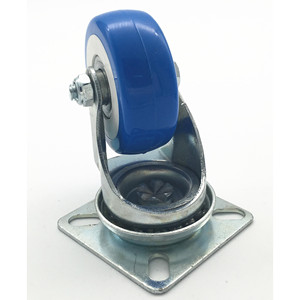 Blue 2 Inch <b>Swivel</b> Caster With Dual Bearings For Furniture Plate Mount - Product Image 1
