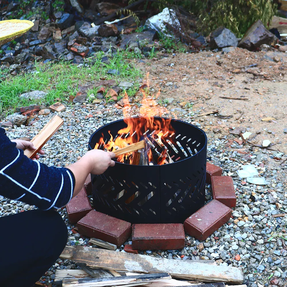 Outdoor Camp Hausgarten Hinterhof Heizung Faltbare Feuerstelle Firebox Holzofen Metall Feuerstelle Schüssel