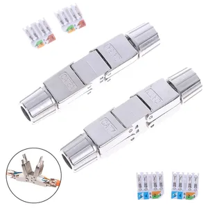 Cabo extensor cat6a cat7 rj45 lan, conector de extensão sem ferramentas