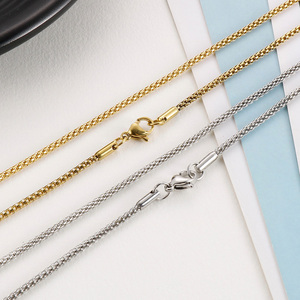 คุณภาพดี<span class=keywords><strong>ราคา</strong></span>ดีกันน้ําสง่างาม 1.9 มม.สแตนเลสข้าวโพดโซ่ Minimalist ผู้ชายผู้หญิงสร้อยคอผู้ผลิต - Product Image 4