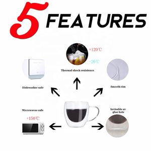 Taza de café de alta borosilicato, vaso de vidrio Espresso de doble pared, fábrica de China - Product Image 3