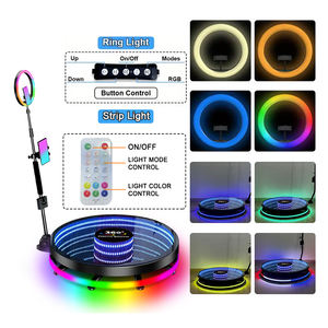 Free Custom Logo Selfie 360 Photo Booth Plataforma 360 Led Photo Booth 115 cm Anti Shaking <strong>Photobooth</strong> Machine With Flight Case - Product Image 5