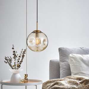 Multi style fumée <span class=keywords><strong>gris</strong></span> salon fond mur lustre en verre personnalité créative chambre chevet E27 suspension - Product Image 4