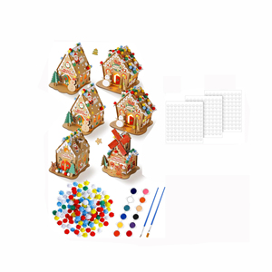 6 ensembles noël <span class=keywords><strong>pain</strong></span> <span class=keywords><strong>d</strong></span>'épice <span class=keywords><strong>maison</strong></span> <span class=keywords><strong>Kit</strong></span> carton artisanat <span class=keywords><strong>Kit</strong></span> bricolage construire fournitures pour enfants vacances jeu fête <span class=keywords><strong>d</strong></span>écoration Playtime - Product Image 1