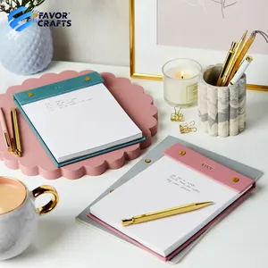 Cá nhân morandi Hồng PU da A5 xé ra hàng tuần kế hoạch dễ thương notepad với logo