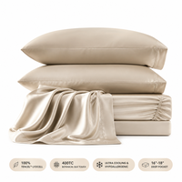 Parure de draps 100 % Tencel Lyocell 400TC certifiée OEKO-TEX, en bambou Lyocell, soyeuse, rafraîchissante, de luxe, OEM