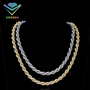 Fashion necklace diamond <b>rope</b> <b>chain</b> VVS moissanite Gold plated 925 sterling sliver GRA certificate Pass diamond tester Unisex - Product Image 3