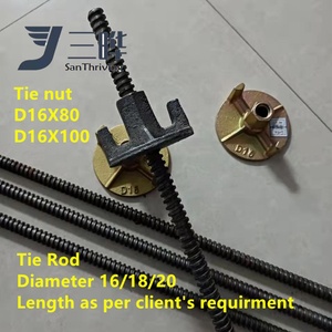 Encofrado de hormigón de pared personalizado 12mm tuerca de mariposa y barra de acoplamiento 16mm para construcción - Product Image 4