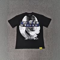 Kaos Heavyweight 300g Bermotif 100% Katun Bernapas, Model Longgar, Lengan Pendek, Kerah O, untuk Pria & Wanita