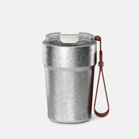 Sans BPA Logo personnalisé 380mL Tasses à café de voyage écologiques isolées en titane à double paroi sous vide avec corde