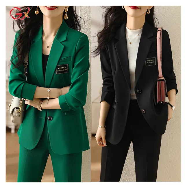 GX01M84 Autumn Business Suits New Long Sleeve Blazer and Pants Casual Matching Suit 2 Piece Set Women Clothing