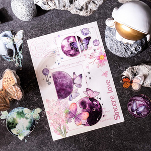 2 pezzi/pacco adesivi per animali domestici Star and Moon Legend Series Fantasy Moon Phase e Butterfly adesivi in materiale fai da te 4 modelli - Product Image 1