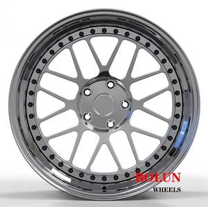 Roues forgées 5x120 5x112 3 pièces 18 19 20 21 22 23 pouces roues de voiture en alliage d'aluminium à lèvre profonde polie pour <span class=keywords><strong>BMW</strong></span> <span class=keywords><strong>M3</strong></span> M4 <span class=keywords><strong>E92</strong></span> X5 - Product Image 4