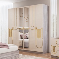 Ensemble de chambre à coucher de luxe moderne turc en bois, 5 pièces, lit double king size, pour chambre principale, vente en gros Foshan