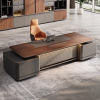 Meubles de bureau modernes, table de bureau en bois, design de bureaux de direction, bureaux de luxe en forme de L, bureau de direction pour PDG