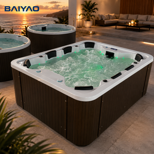 Jacuzzi Exterior de Acrílico para 8 Personas con Potentes Jets de Masaje, Iluminación LED y Sistema de Ozono para Jardín y Patio - Product Image 5