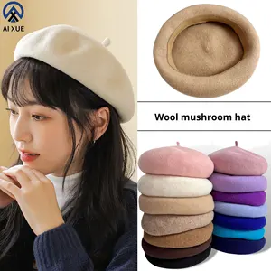 Nouveau Béret Unisexe en Laine Personnalisé <span class=keywords><strong>Automne</strong></span> Hiver 2025, Décontracté, avec Broderie 3D, Doublure Polaire, Bord Profond, Taille de Tête - Product Image 1