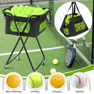 Cesta Portátil de Alta Calidad para Pelotas de Tenis y Pickleball, Capacidad para <span class=keywords><strong>140</strong></span> Pelotas de Pickleball y 175 Pelotas de Tenis, Duradera y Personalizable para Entrenamiento - Product Image 2