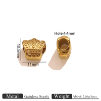 Liontin atau Gantungan Kunci Unisex Trendy Berlapis Emas 18K dari Baja Tahan Karat dengan Desain Semanggi Berdaun Empat dan Manik-Manik Berlubang-Lanchuang