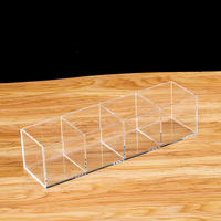 Boîte de rangement transparente en acrylique Jiugongge avec fenêtre de présentation et cloison pour la vente au détail de cosmétiques, personnalisation disponible