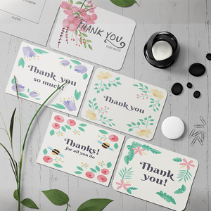 Conception <span class=keywords><strong>personnalisée</strong></span> en usine Fleur <span class=keywords><strong>personnalisée</strong></span> imprimée à la main Cadeau de boutique de mariage Cartes de remerciement avec enveloppes - Product Image 6