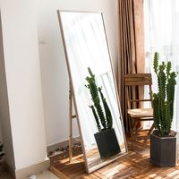 Miroir sur pied en bois massif nordique 2025, miroir mural de luxe pour toute la silhouette, miroir de salle de bain, décoration intérieure, mobilier de salon