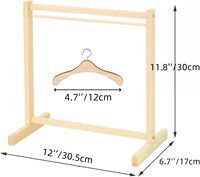 Porte-vêtements pour poupées, mini-étendoir à vêtements avec 10 cintres en bois, petit étendoir en bois pour maison de poupée