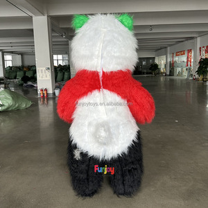 Panda mascotte gonfiabile di alta qualità pelliccia lunga 2m/2.6m/3m gonfiabile panda mascotte peluche costume - Product Image 3