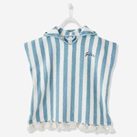Serviette poncho à capuche rayée pour enfants, 100% coton, séchage rapide, ultra absorbante, douce, tissée, pour la natation, la plage, le surf, le change de vêtements