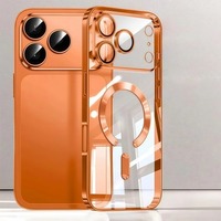 Coque de téléphone transparente à placage magnétique pour iPhone 17 Pro Max, 17, 16, 15, 14, 13, 12 Pro, 17 Air, avec protection de l'appareil photo et compatible charge sans fil