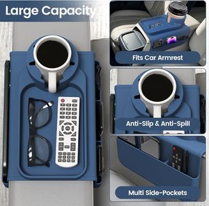 Plateau de canapé en silicone personnalisé, écologique, sans BPA, avec porte-gobelet pour fauteuil inclinable, support de téléphone portable et poches latérales imprimées - Product Image 3