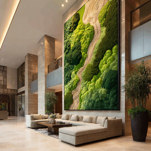 Décoration murale personnalisée en mousse stabilisée 3D Art écologique en mousse naturelle pour le bureau, la maison, les hôtels et les panneaux muraux en mousse préservée - Product Image 5