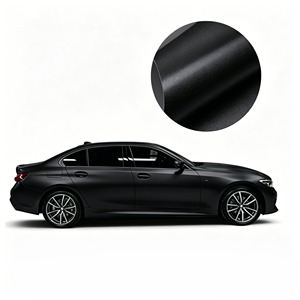 Film de protection pour voiture PET givré noir, anti-rayures, vinyle mat noir Warrior, avec technologie Air Release, sans décoloration, film de changement de couleur amovible pour véhicule - Product Image 1