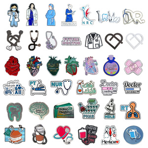 Pegatinas de metal esmaltado para teléfonos con diseño de médicos y enfermeras, venta al por mayor, dijes para fundas de teléfono de salud para personal médico y estudiantes, con envío exprés - Product Image 5