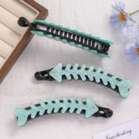 ODM/OEM Pinza de Pelo Tipo Banana con Diseño de Espina de Pescado Pequeña Estilo Japonés/Coreano, Acrílica Original para Cola de Caballo, Creativa y Dulce