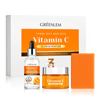 Greenlem Série de Soins de la Peau à la Vitamine C – Coffrets Cadeaux (3 pièces) Éclaircissants, Blanchissants, Nettoyants – Fabricant OEM ODM Marque Privée