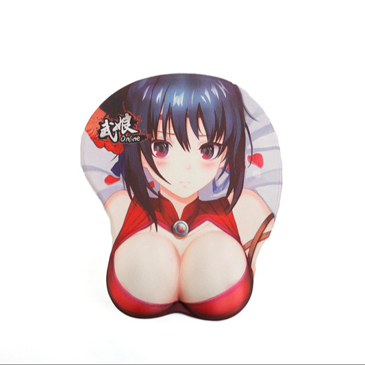 Fashion Gift Cartoon 3D Silicone Breast Mouse Pad with Wrist Support Japan Korean Anime Mouse Pad