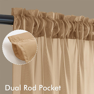 Cortina XinLan Personalizable de Poliéster y Algodón con Ojales, Estilo Americano de Lujo, Semiopaca para Sala de Estar - Product Image 3
