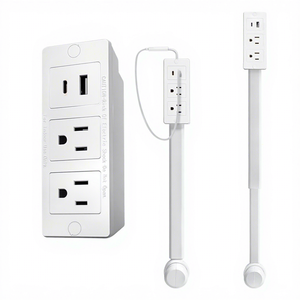 0728 Extendable Outlet Flat Wall Electrical Extender Stick <b>Extension</b> <b>Socket</b> for Home Office Use - Product Image 1